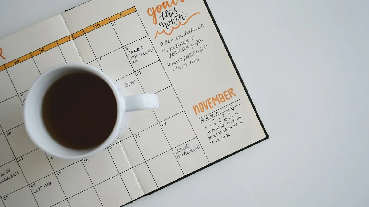 A planner used to track dates and renewals